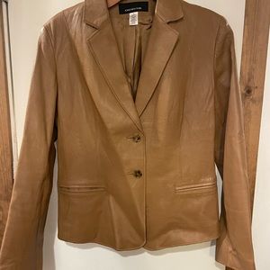 Brown leather blazer
